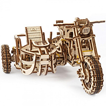 Деревянный мотоцикл с коляской Ugears