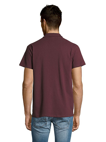 Рубашка поло мужская Summer 170, бордовая - рис 7.