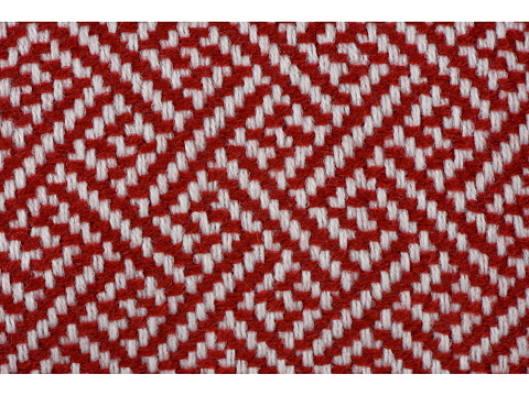 Плед акриловый Tassel с белой бахромой, красный - рис 4.