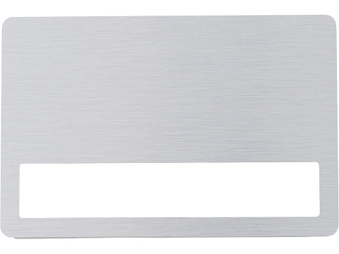 Бейдж металл+ загибушка прозрачная, 90х60мм, серебристый