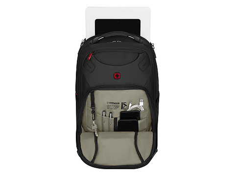 Рюкзак WENGER Cosmic 17, чёрный, переработанный ПЭТ/ПВХ/полиэстер, 34 x 23 x 49 см, 30 л - рис 8.