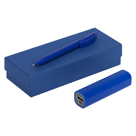 Набор Couple: аккумулятор и ручка, синий - рис 2.
