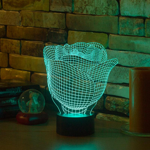 3D лампа Бутон розы - рис 4.