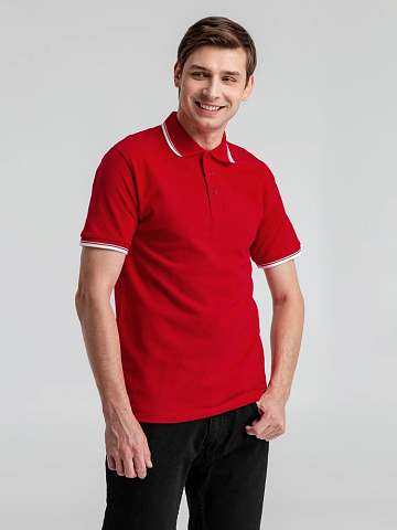 Рубашка поло мужская с контрастной отделкой Practice 270, красный/белый - рис 5.