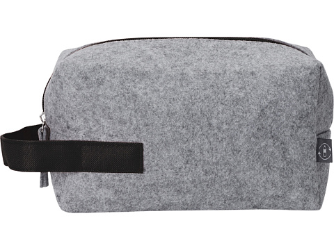 Косметичка из РПЕТ фетра с ручкой Felt, серый с черным - рис 5.