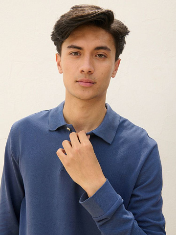 Рубашка поло унисекс с длинным рукавом Pacific LSL, ярко-синяя (royal) - рис 6.