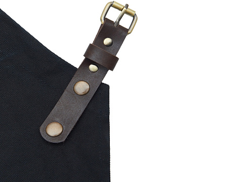Фартук из канваса с ремнями из натуральной кожи, материал: канвас смесовый, плотность 450 гр/м, натуральная кожа КРС, цвет черный, коричневый темный - рис 5.
