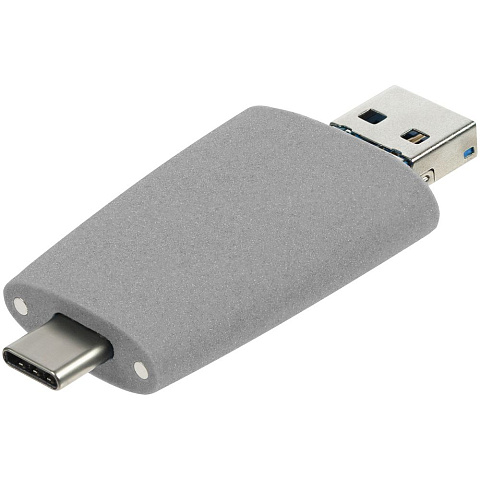 Флешка Pebble Universal, USB 3.0, серая, 64 Гб - рис 5.