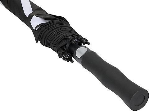 Джефф 30-дюймовый ветрозащитный зонт-трость, белый/черный - рис 6.