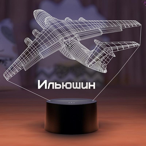 3D светильник Самолёт с поздравлением - рис 2.