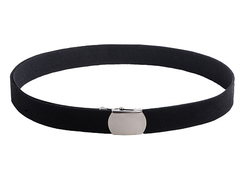 Ремень на пояс Canvas из ткани с металлической пряжкой, черный - рис 2.