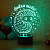 3D светильник Ёжик с пожеланием - миниатюра - рис 2.