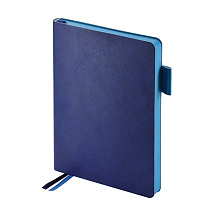 Ежедневник А5 датированный Boston 2026, синий с голубым обрезом