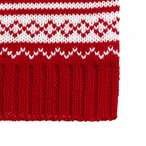 Новогодняя шапка Теплая зима (красная) - рис 3.