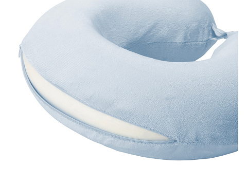 Подушка Basic из микрофибры с эффектом памяти U-shape, небесно голубой NEW - рис 3.