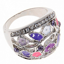 Кольцо с цветной эмалью Violet