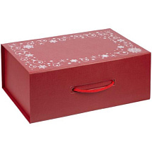 Подарочная коробка с ручкой Праздничная (33*22*12 см), 2 цвета