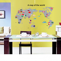 Наклейка декоративная Карта мира
