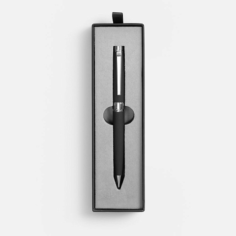 Ручка шариковая Broad Ring Soft Touch в футляре, черная - рис 3.