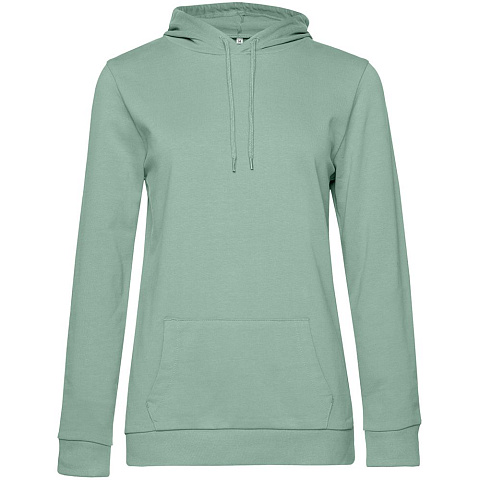 Толстовка с капюшоном женская Hoodie, серо-зеленая - рис 2.