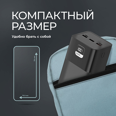 Внешний АКБ NRG Turbo V4 50000 мА-ч, дисплей, черный, Deppa - рис 6.