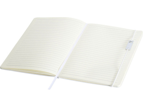 Набор Legato Elegance из блокнота формата А5 в твердой обложке и ручки-роллера, белый/белый - рис 5.