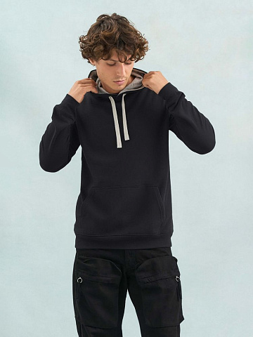 Худи унисекс Cameron, черный меланж с черным - рис 6.