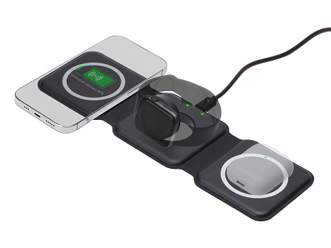 Беспроводное зарядное устройство 3-в-1 Road, 15 Вт, черный