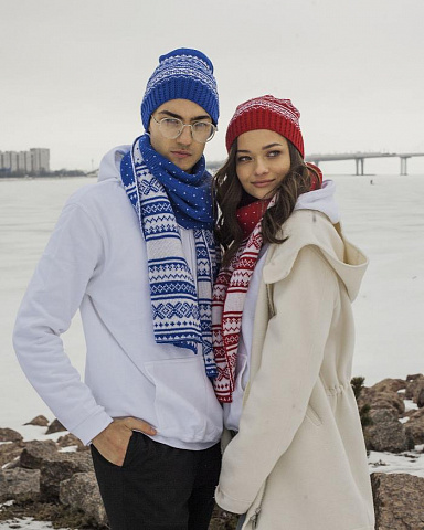 Новогодний шарф Теплая зима (красный) - рис 2.