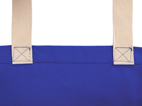 Сумка Donny из хлопка с донной складкой и парусиновыми ручками, синий - рис 4.