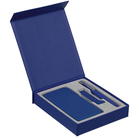 Коробка Rapture для аккумулятора 10000 мАч, флешки и ручки, синяя - рис 4.