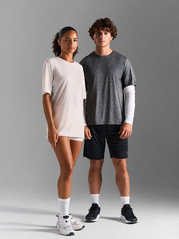 Футболка спортивная унисекс Storm, бежевая (льняная) - рис 9.