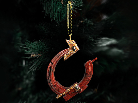 Елочные игрушки (Подкова).Символы года Гранат - рис 4.