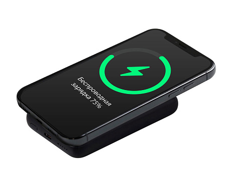 Магнитный внешний беспроводной аккумулятор Polarix, QC/PD, 10000 мАч, черный - рис 9.