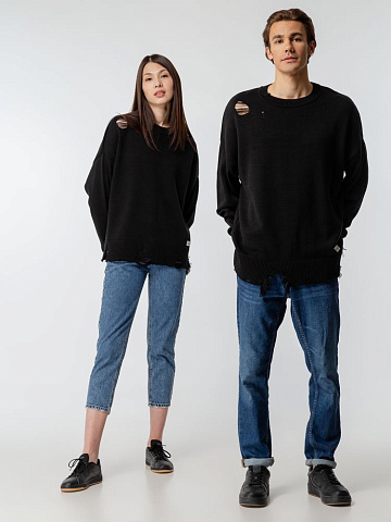 Джемпер оверсайз унисекс Grunge, черный - рис 12.