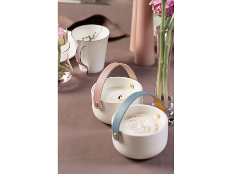 Свеча Valerie Concept с крышкой CNDL 5 BLU, белый/голубой - рис 4.