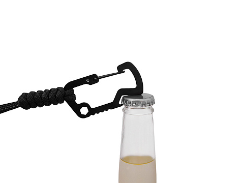 Брелок-шнурок Spanner с карабином с открывашкой для бутылок и ключом-шестигранником, черный - рис 7.