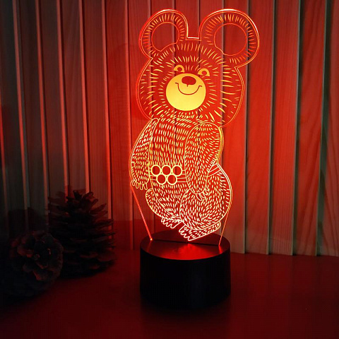 3D светильник Олимпийский мишка - рис 4.