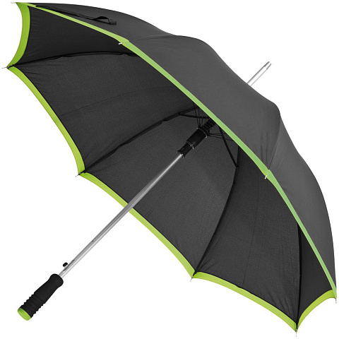 Зонт-трость Highlight, черный с зеленым - рис 2.