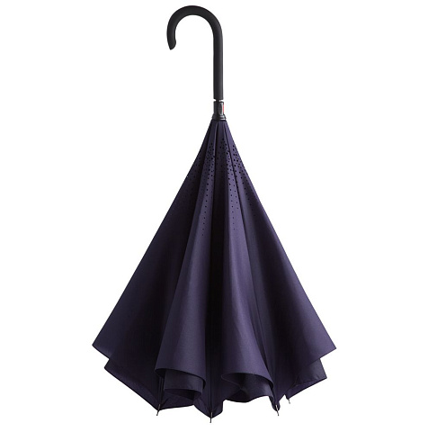 Зонт наоборот Style, трость, темно-синий - рис 2.