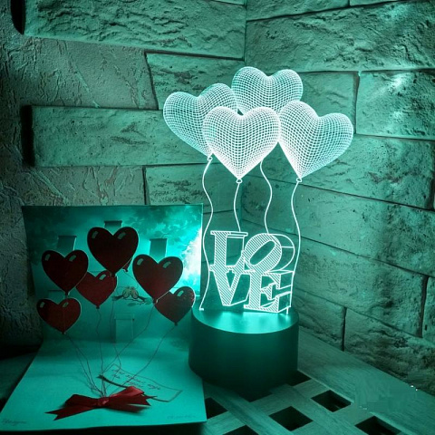 3D светильник Шары Сердца Love - рис 8.