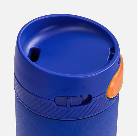 Термостакан X1 с цветной кнопкой, синий с оранжевым - рис 4.