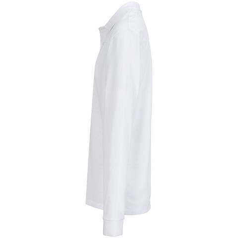 Рубашка поло унисекс с длинным рукавом Pacific LSL, белая - рис 4.