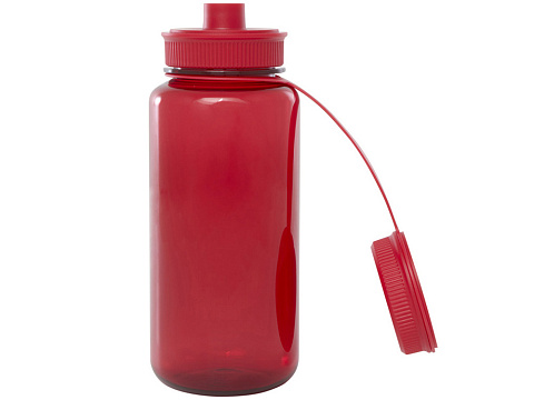 Спортивная бутылка Ryder из переработанного ПЭТ-пластика объемом 900 мл с многофункциональной крышкой, сертифицированная RCS - Красный - рис 4.