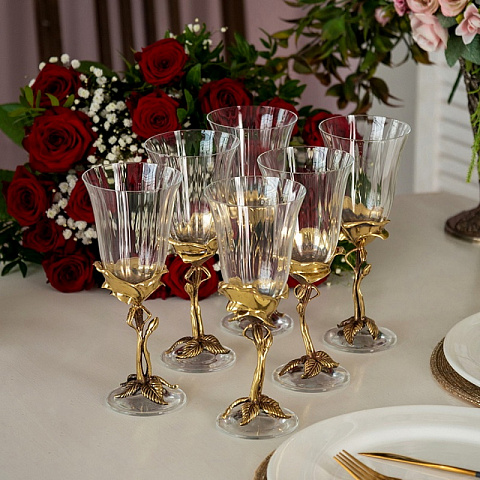 Набор бокалов для вина в шкатулке Розы (6 шт) - рис 2.