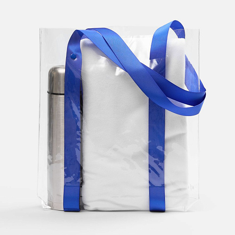 Шопер Clear Fest, ver.2, прозрачный с синими ручками - рис 5.