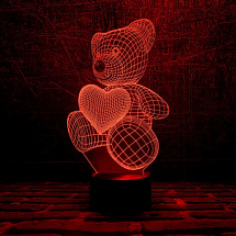 3D лампа Влюбленный медвежонок