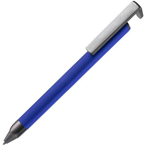 Ручка шариковая Standic с подставкой для телефона, синяя - рис 2.