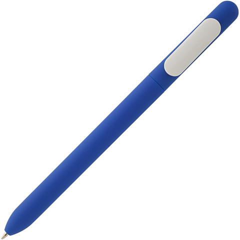 Ручка шариковая Swiper Soft Touch, синяя с белым - рис 3.