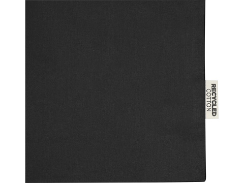 Madras эко- сумка с ластовицей из переработанного хлопка, сертифицированного согласно GRS, плотностью 140 г/м² - сплошной черный - рис 5.